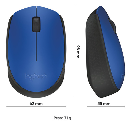 Mouse Inalámbrico Logitech M170 Con Tecnología 2,4 Ghz Azul