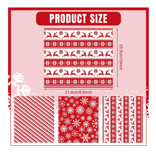 Whaline Red Snow De Navidad Hojas De Papel De Cera De Navida