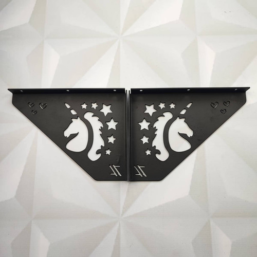 Mão Francesa Unicórnio Preta Decorativa 20cm Aço Zarg Orname