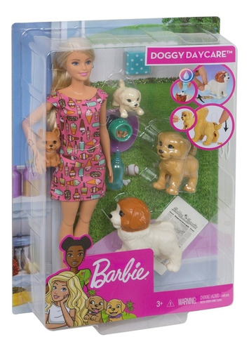 Muñeca Barbie Guardería De Perritos