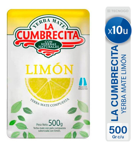 Yerba Mate La Cumbrecita Limon Con Hierbas Naturales 500 G 