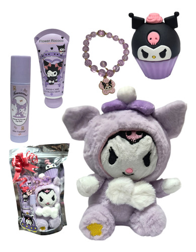 Set De Kuromi Bálsamo Crema De Manos Mini Peluche Pulsera