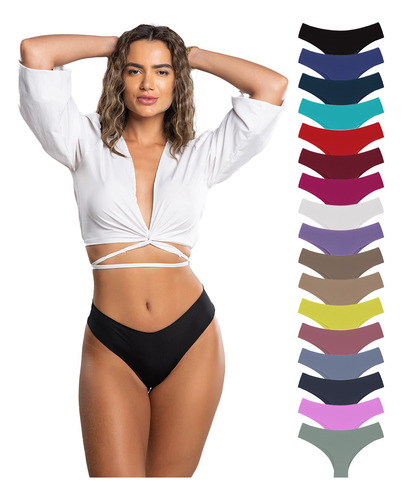 Kit Com 10 Calcinhas Tanga Sem Costura Corte Laser Atacado