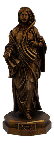 Estátua Religiosa Imagem Maria De Nazaré Cor Cor Cobre Antigo