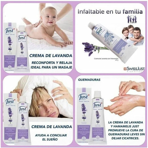 Imagen 7 de 7 de Swiss Just Crema De Lavanda Relajante 60grs