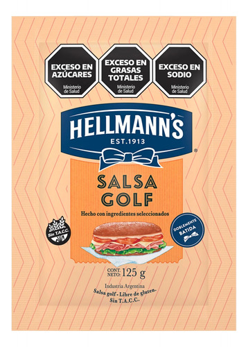Salsa Golf Hellmanns Sachet 125grs Pack 20 Unidades 