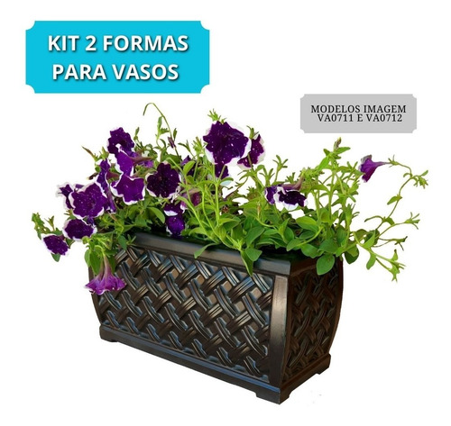 Kit 2 Formas Para Fabricação De Vasos Em Abs