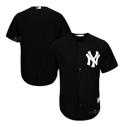 Camisa De Baseball Ny Yankees Preta Lisa