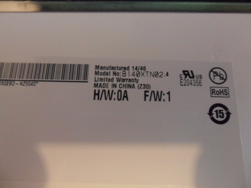 Pantalla 14.0 Slim30p Lp140wh8(tp)(c1) Asus Vivobo E402s 140