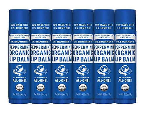 Dr. Bronner's - Bálsamo Labial Orgánico (.15 Onzas, 6 Unidad