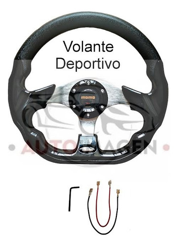 Volante Deportivo Unversal 13 Pulgadas Momo Negro