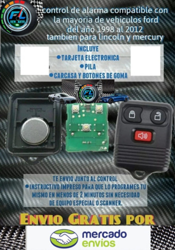 Llave Con Chip Y Control Compatible Con Ford Escape 2001-04