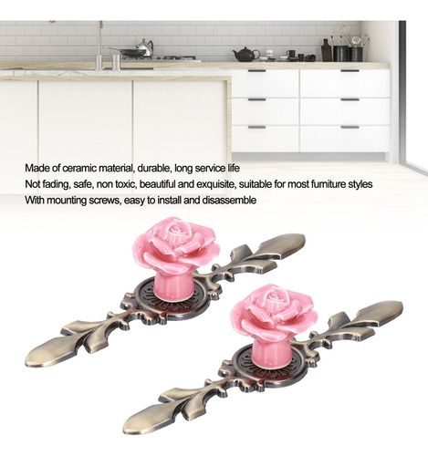 Juego De 2 Pomos For Armario De Cerámica Con Forma De Flor