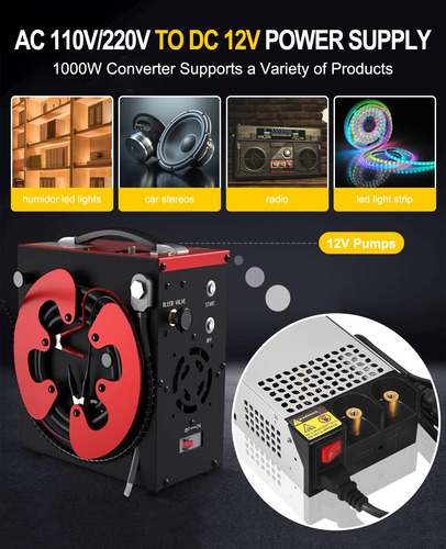 Conversor De Fonte De Alimentação Eagwell 12v 1000w Ac Para