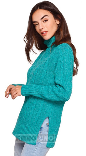 Imagen 2 de 8 de Sweater Polera Mujer Pullover Lana Con Trenzas Kierouno