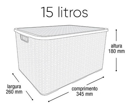 Kit de 4 cajas organizadoras de ratán, cesta mediana de 15 litros, color negro