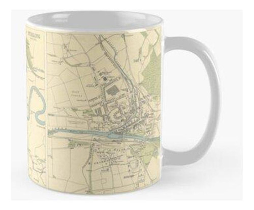 Taza X4 Antiguo Mapa De Ciudades De Escocia (1912) Inverness