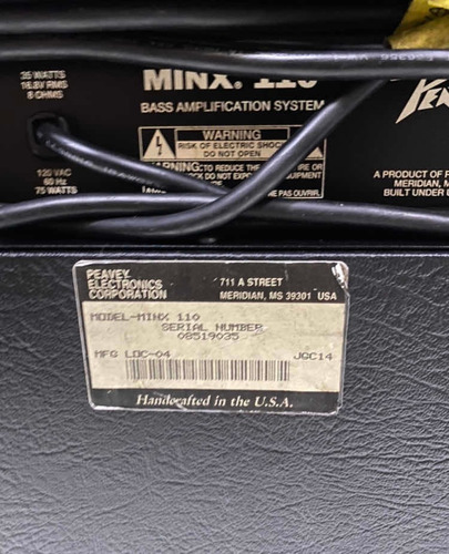 Amplificador Baixo Peavey Made Usa Raridade Minx Mostruario