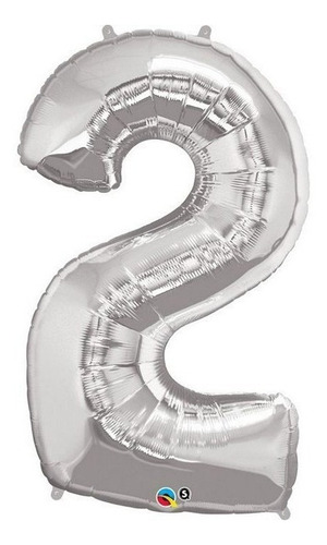Globo Jumbo Metálico Plata 34 Variedad De Números (0 Al 9)