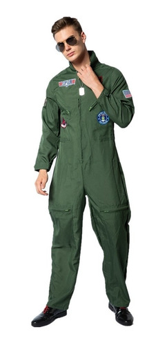 Disfraz Adulto Top Gun Traje De Vuelo Piloto Halloween