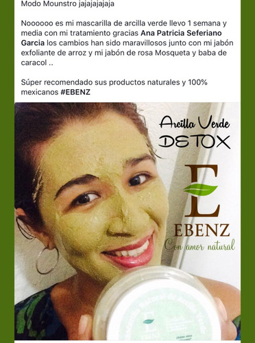 Imagen 4 de 6 de Mascarilla Purificante De Arcilla Verde 150 G
