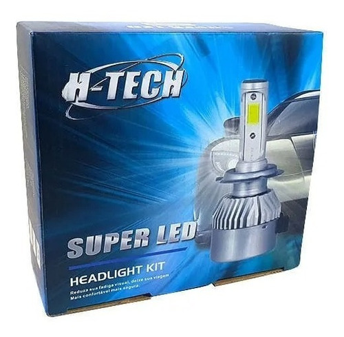 Par Lâmpadas Super Led H-tech H1 Luz Branca 6500k - 8200 Lm