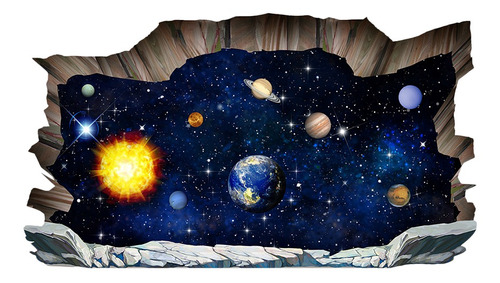 Pegatina Mural 3d Extraíble Para Pared Universe Planet