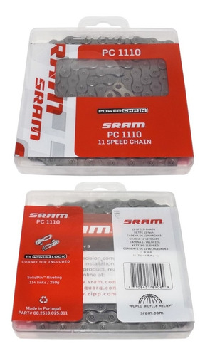 Imagem 1 de 5 de Corrente Sram Pc 1110 11v C/ Powerlink Shimano Xt Slx