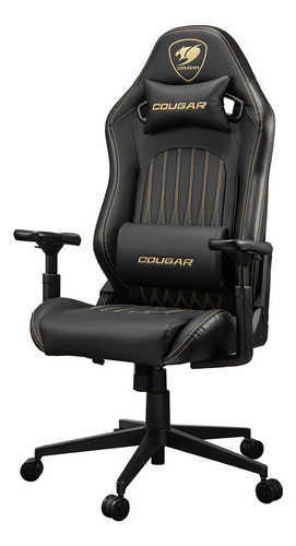 Silla Profesional Cougar Explore Royal Color Negro Material Del Tapizado Cuero/pvc