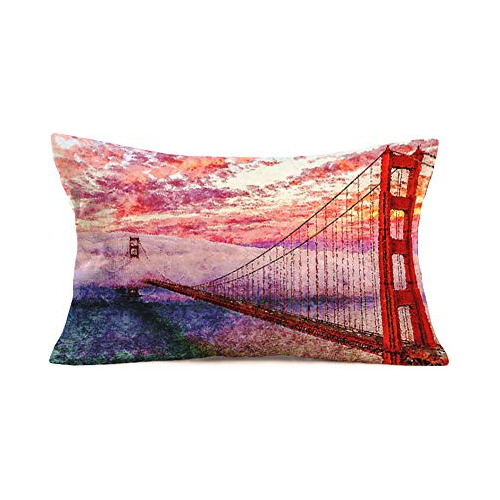 Fundas De Almohada Diseño De Madera Del Golden Gate Br...