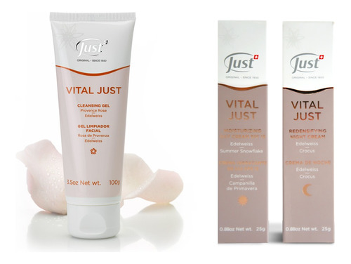 Kit Vital Just Día & Noche Y Gel Limpiador 100g Swiss Just