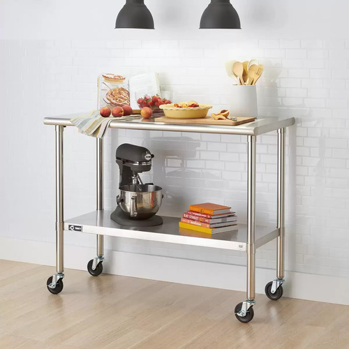 Mesa De Servicio Multiusos De Acero Inoxidable Trinity