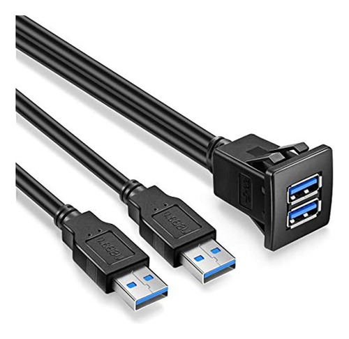 Doble Usb3.0 Montaje Empotrado Cuadrado - 2m 6ft Usb 3.0 Mon