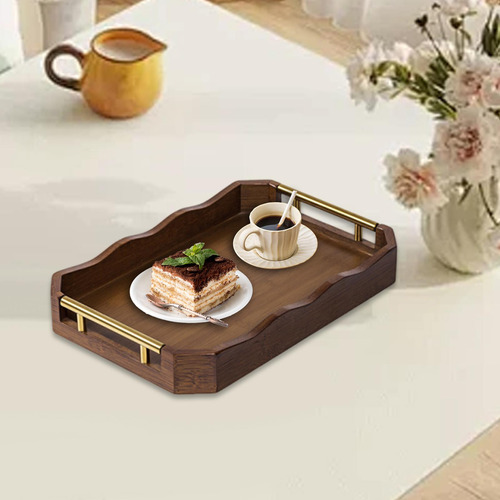 Servir Bandeja Plato Rectangular Almacenamiento De S Marrón