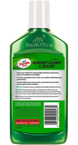 Turtle Wax T-43 (2-in-1) Faro Limpiador Y Sellador - 9 Oz