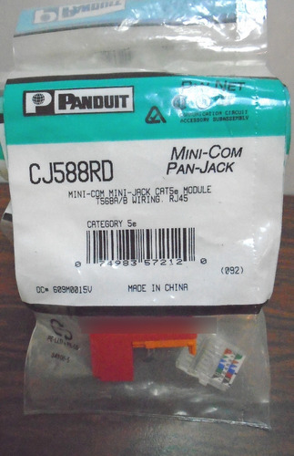 Coupler Panduit Cat 5e Color Rojo Cj588rd