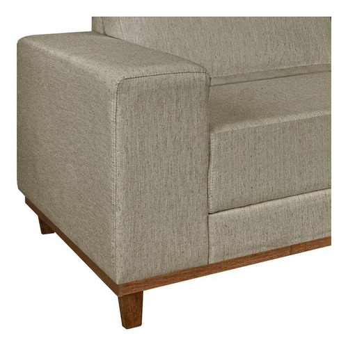 Sofá 4 Lugares Mônaco Com Chaise Direito Linho Bege