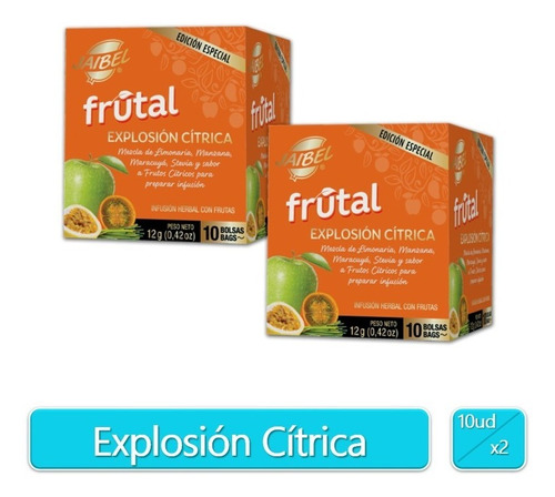 Aromatica Jaibel Frutal Explosión Cítrica 10 Uds X 2 Cajas