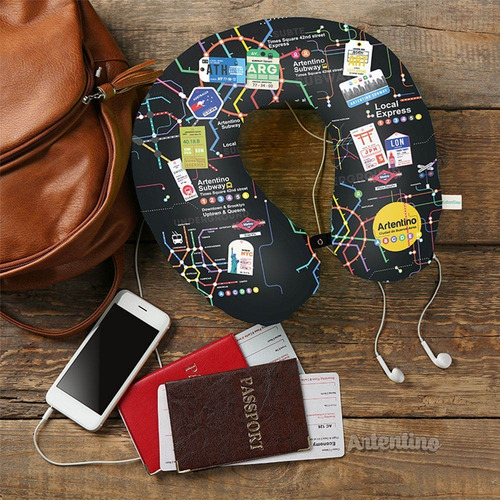 Imagen 7 de 10 de 3 Cuello Almohada Viaje Relax Microperlas Hombre Mujer Niños