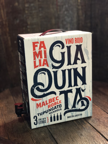 Vino Familia Giaquinta Bag In Box Malbec Roble 4x3lts