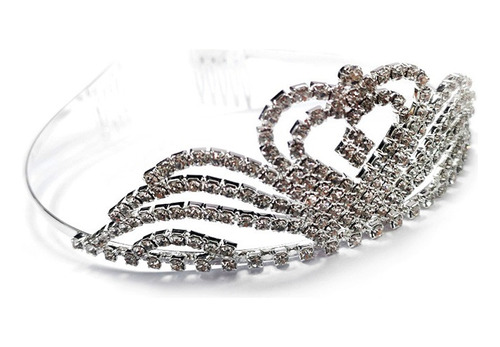 Imagen 3 de 3 de Coronita Tiara Metálica Con Strass Para Niña O Mujer