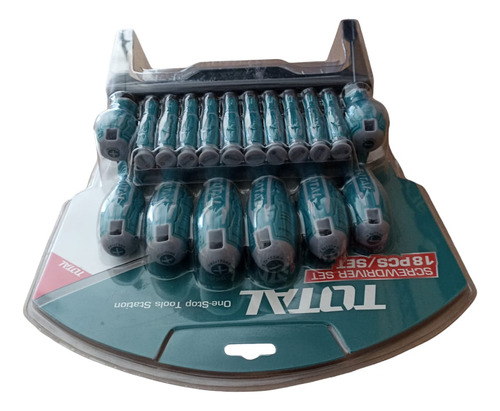 Set 18 Desarmadores Cr-v Comfort Grip Total Herramienta Iusa