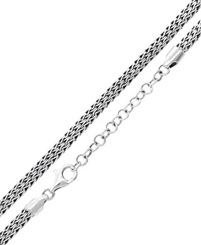 Devata Collar De Cadena Ovalada De Plata De Ley 925 Bali De