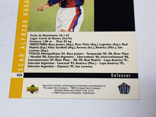 Imagen 7 de 10 de Figuritas Fútbol Upper Deck 1995 Lote X 49 Mag 56282