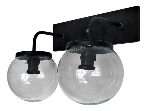 Aplique Pared Moderno Vintage 2 Luces Globo Transparente E27