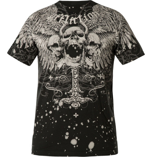 Remera Affliction Saint Scream Harley Mma Jiu Jitsu Custom