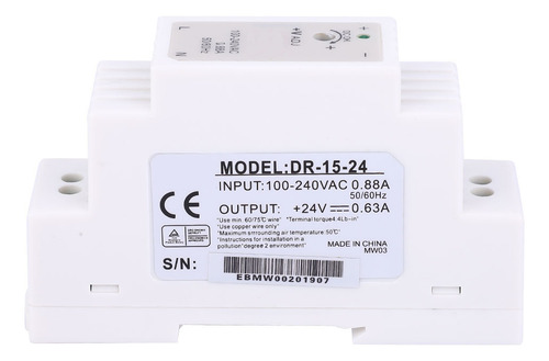 Fuente De Alimentación De Riel Din De 24 V Dr-15-24 Con Conm