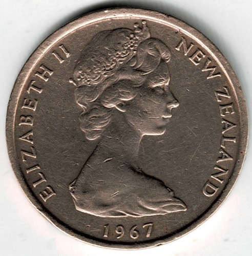 Moneda  De  Nueva  Zelanda  1  Cent  1967  Muy  Buena