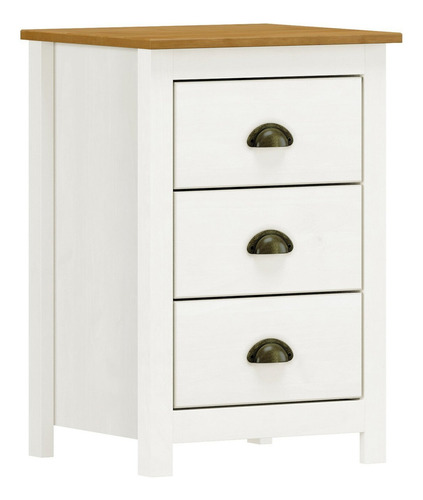 Mesa De Cabeceira 3 Gavetas Topazio Branco /freijó Ej