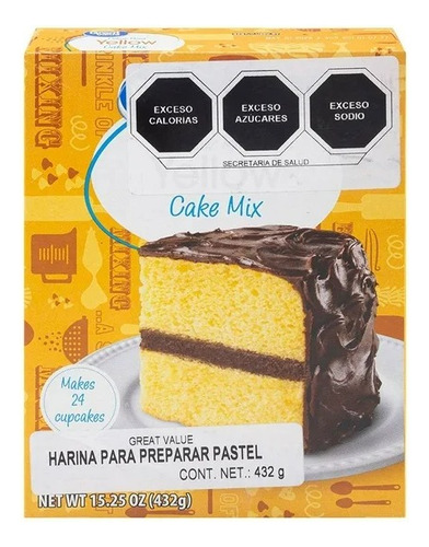 2 Pza Harina Para Pastel Great Value Vainilla 432 G
